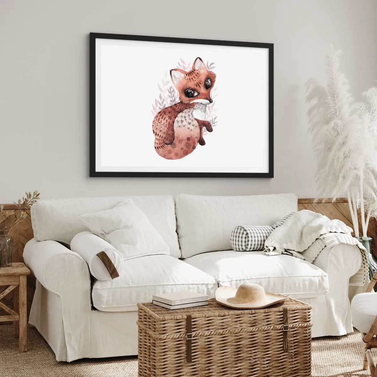 Plakat i sort ramme - Kun kærlighed - 100x70 cm