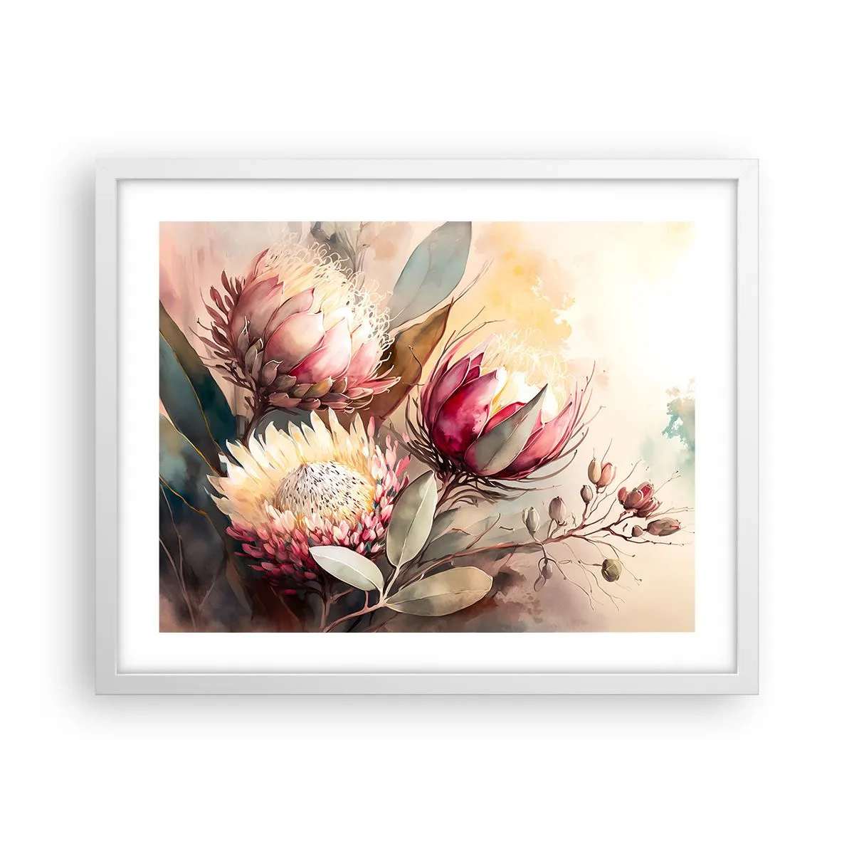 Plakat i hvid ramme - I profil og en face - 50x40 cm