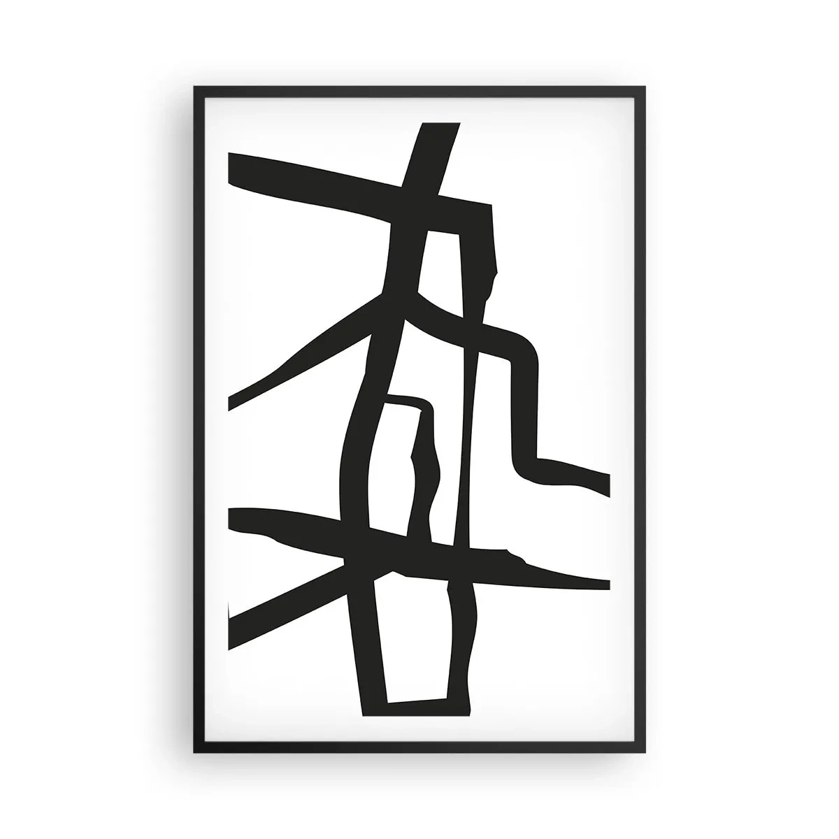 Plakat i sort ramme - Sort og hvid konstruktion - 61x91 cm