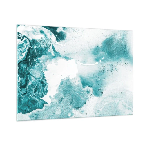 Billede på glas - Blå oversvømmelsesflader - 100x70 cm