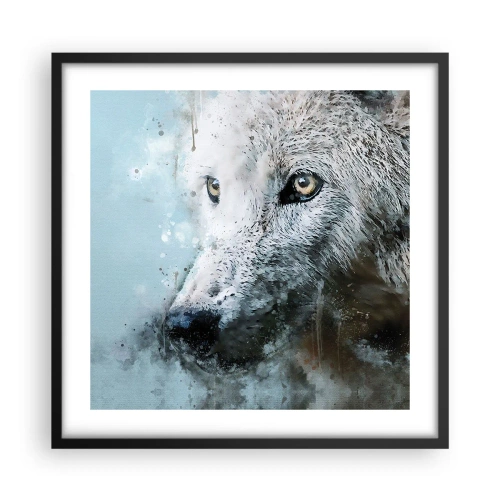 Plakat i sort ramme - Mød ulvesjælen - 50x50 cm