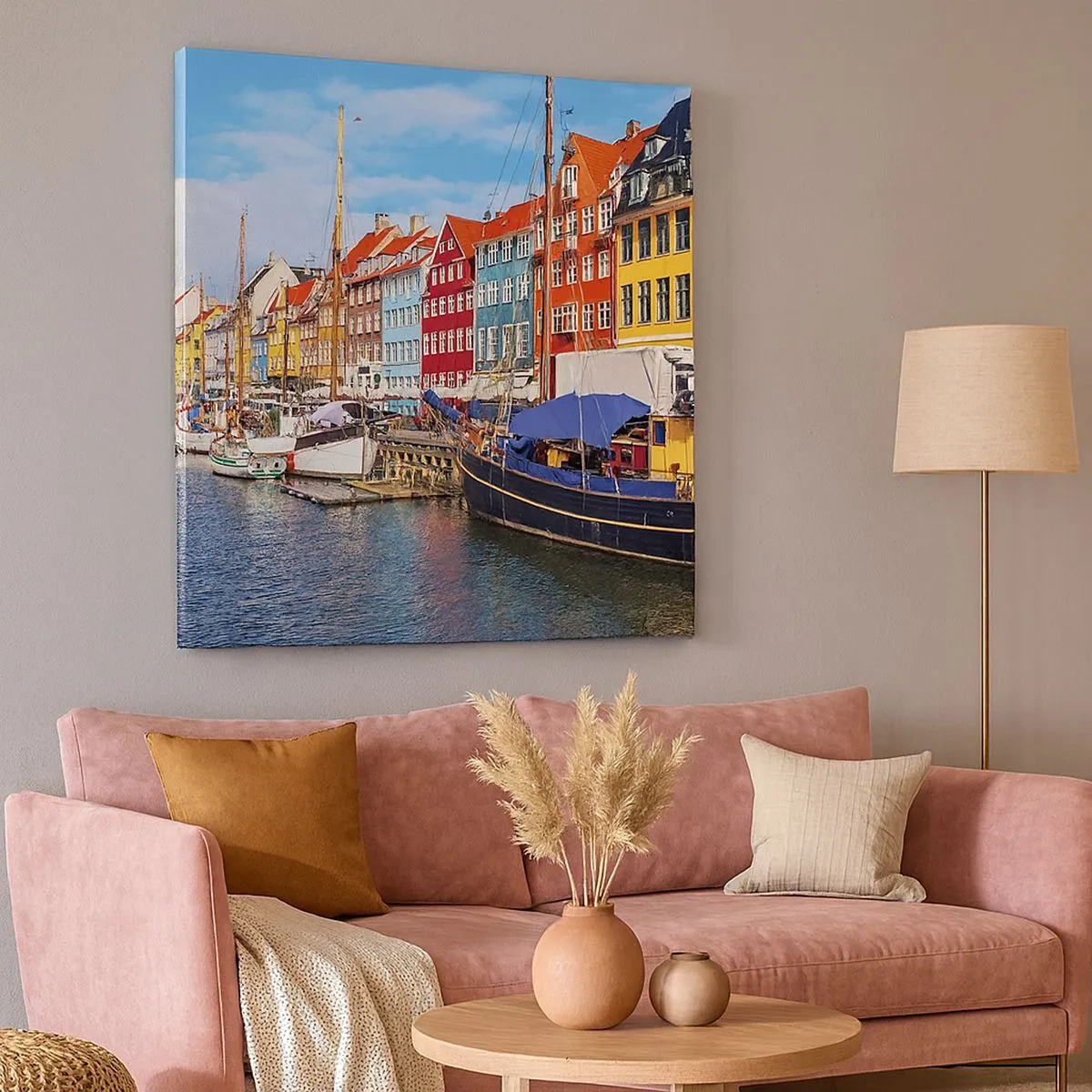 Lærredstryk - Billede på lærred - Glædelig kaj - 30x30 cm