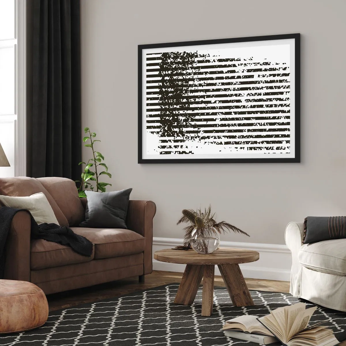 Plakat i sort ramme - Rytme og støj - 100x70 cm