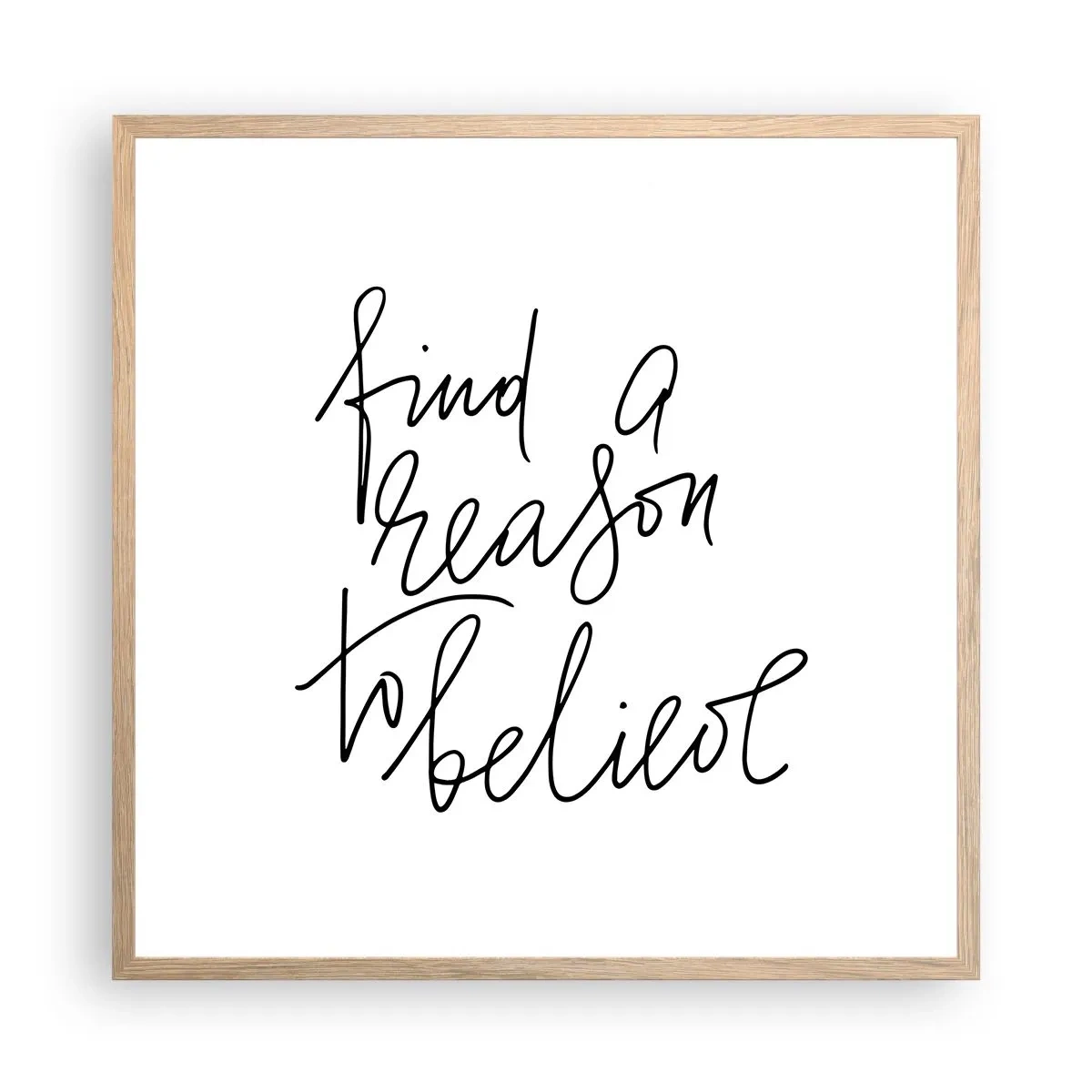 Plakat i ramme af lyst egetræ - Det er muligt - 60x60 cm