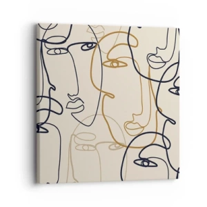 Lærredstryk - Billede på lærred - Portræt ganget med hinanden - 30x30 cm