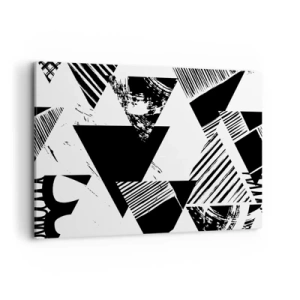 Lærredstryk - Billede på lærred - Regn af trekanter - 120x80 cm