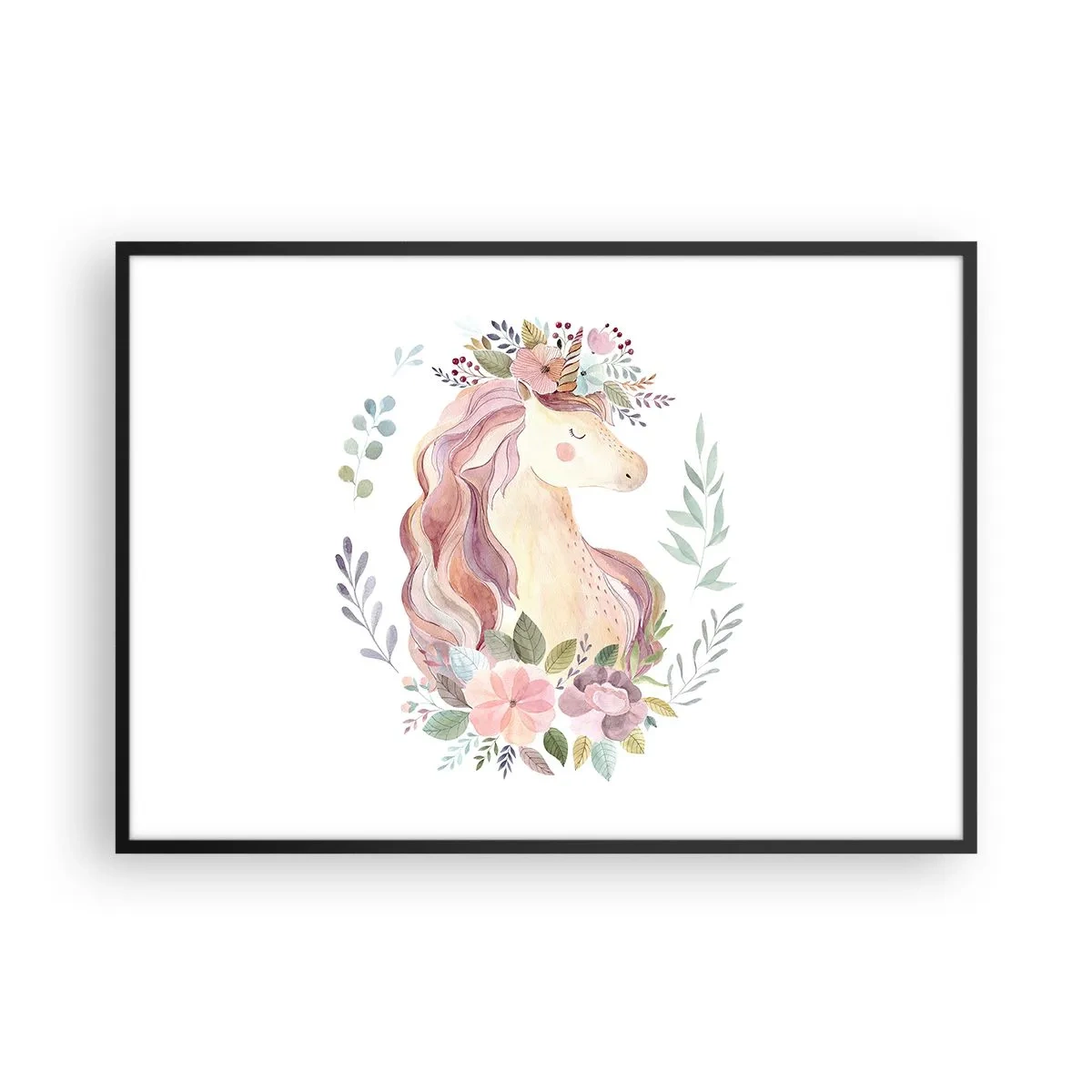 Plakat i sort ramme - En invitation til eventyrets verden - 100x70 cm