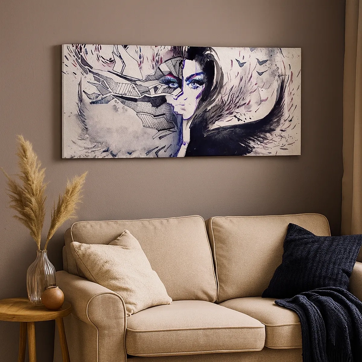 Lærredstryk - Billede på lærred - Dæmonisk og smuk - 30x30 cm
