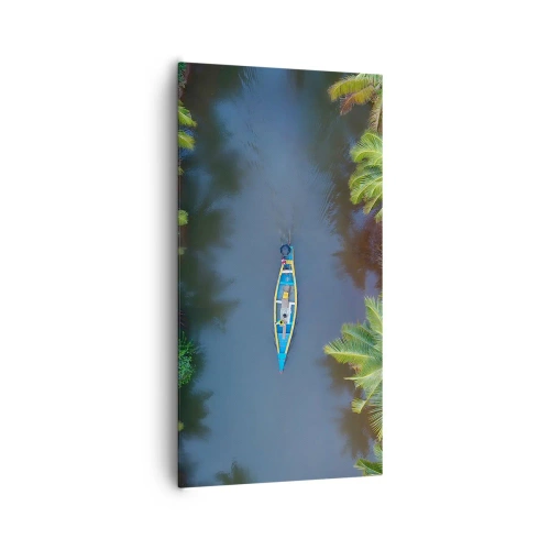 Lærredstryk - Billede på lærred - På en tropisk sti - 65x120 cm