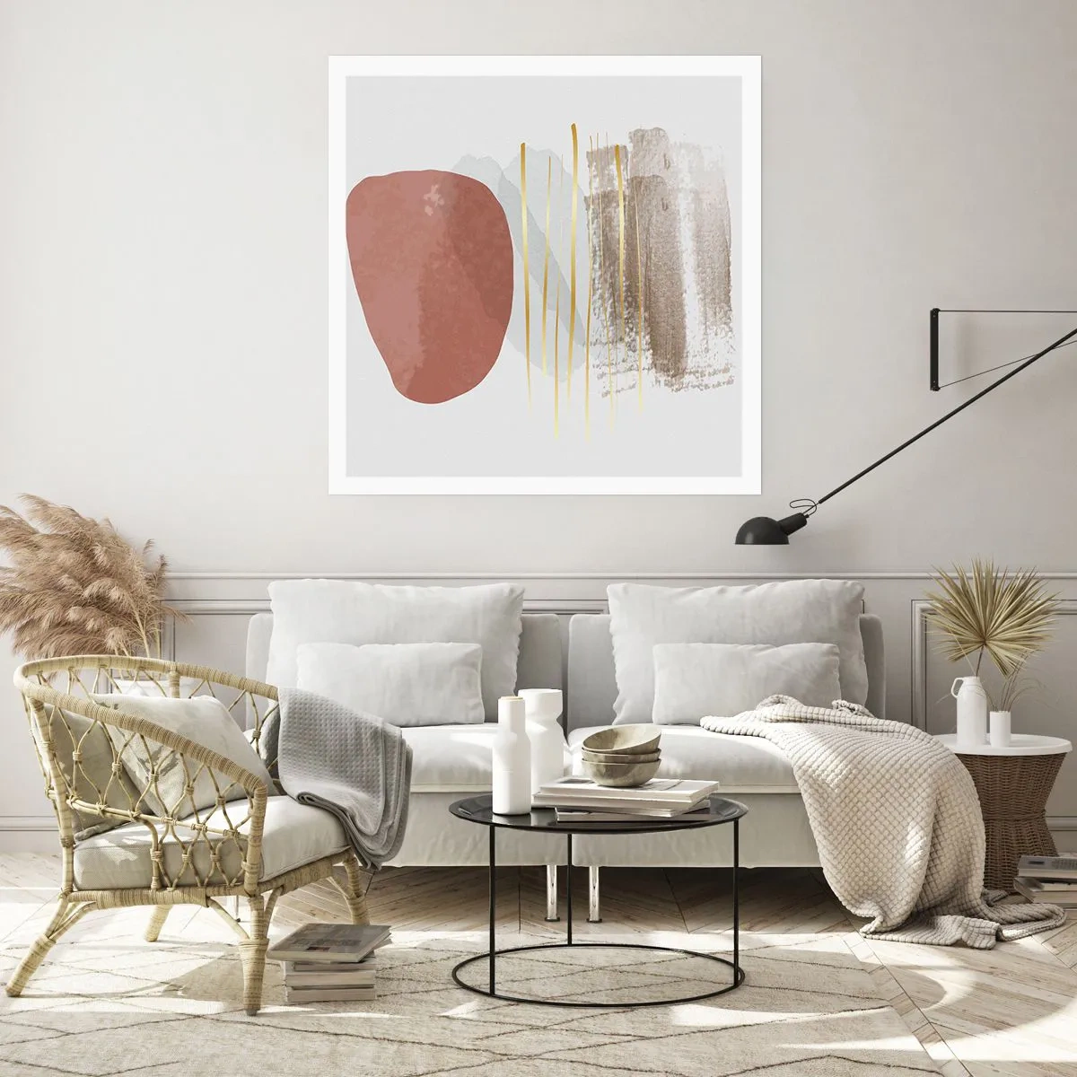 Plakat - Abstrakt kolonnade - 60x60 cm