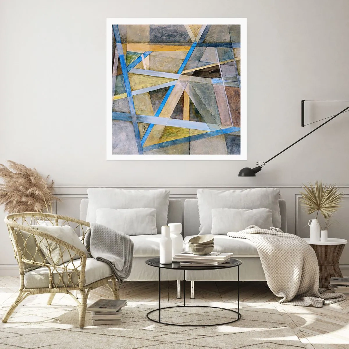Plakat - Lige eller skråt? - 50x50 cm