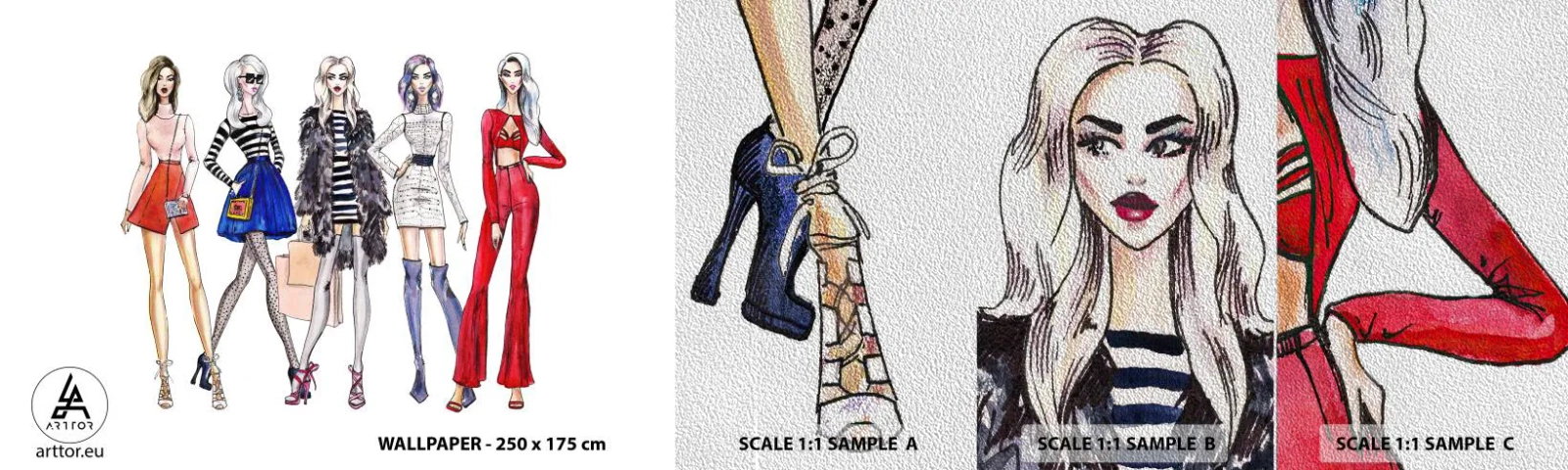 Prøve Fototapet Premium Sand - Every week Fashion Week - Kvinde, Mode, Model - 100x30 cm