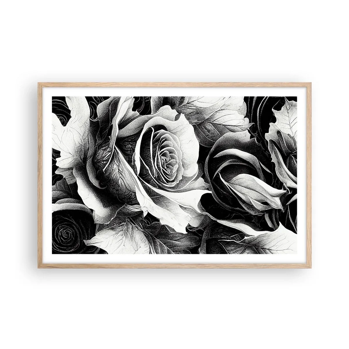 Plakat i ramme af lyst egetræ - Altid dronning - 91x61 cm