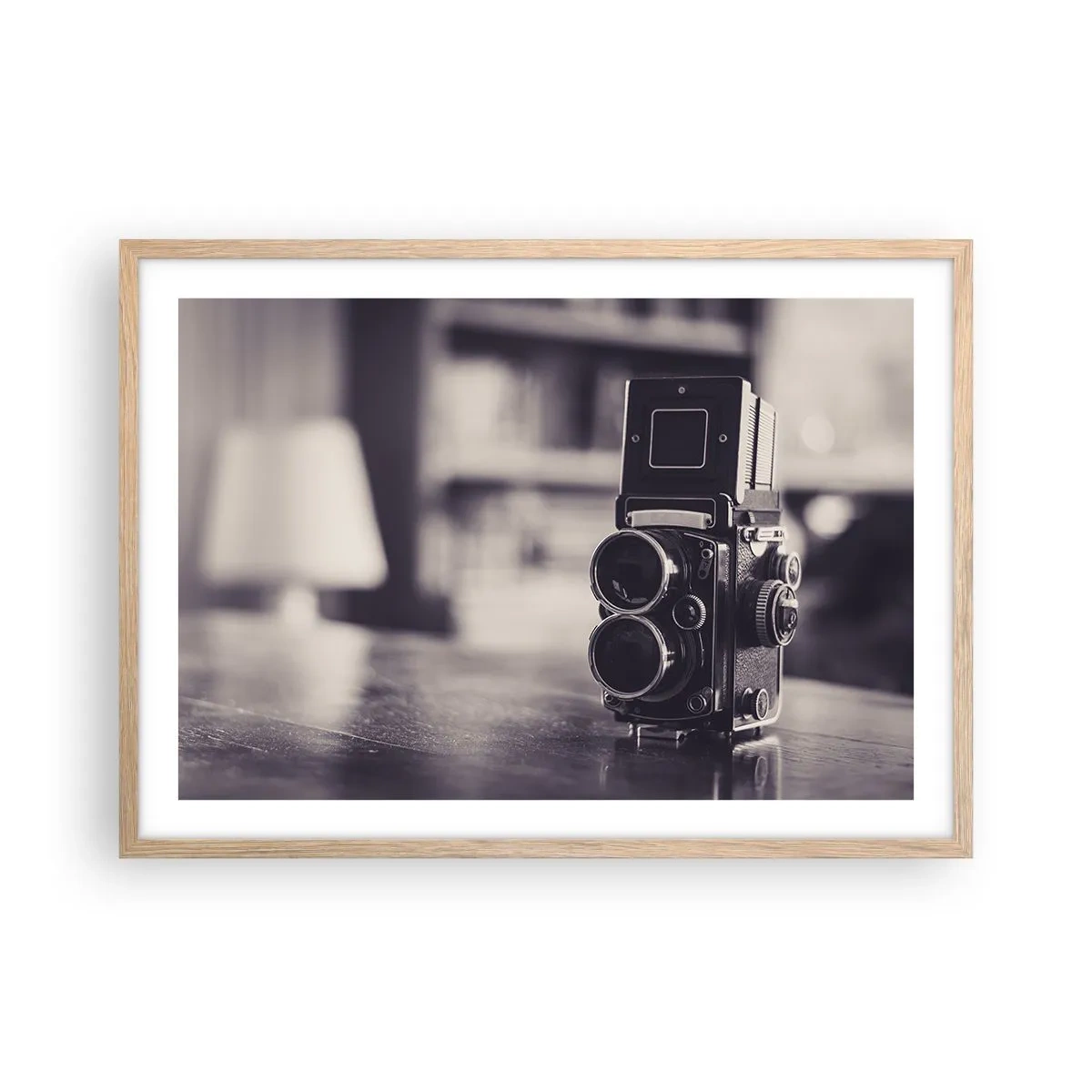 Plakat i ramme af lyst egetræ - Magien i et gammelt fotografi - 70x50 cm