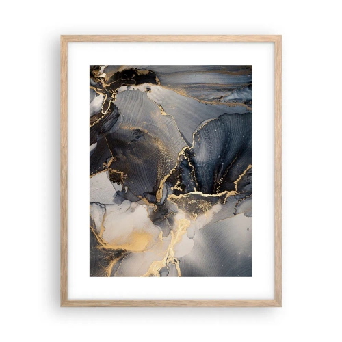Plakat i ramme af lyst egetræ - Livet af sten - 40x50 cm