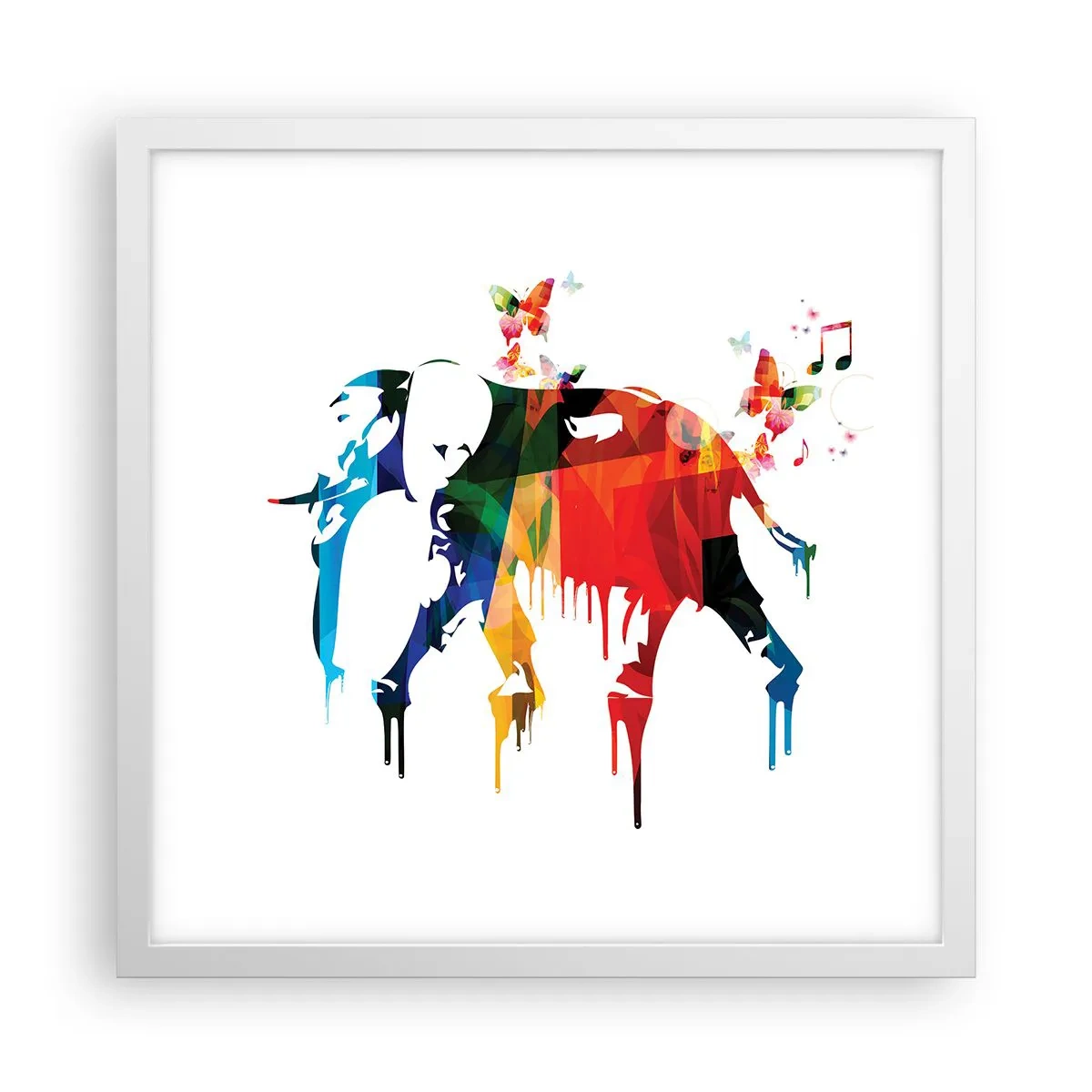 Plakat i hvid ramme - Alle kan danse - 40x40 cm