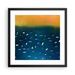 Plakat i sort ramme - En ferieleg - 40x40 cm