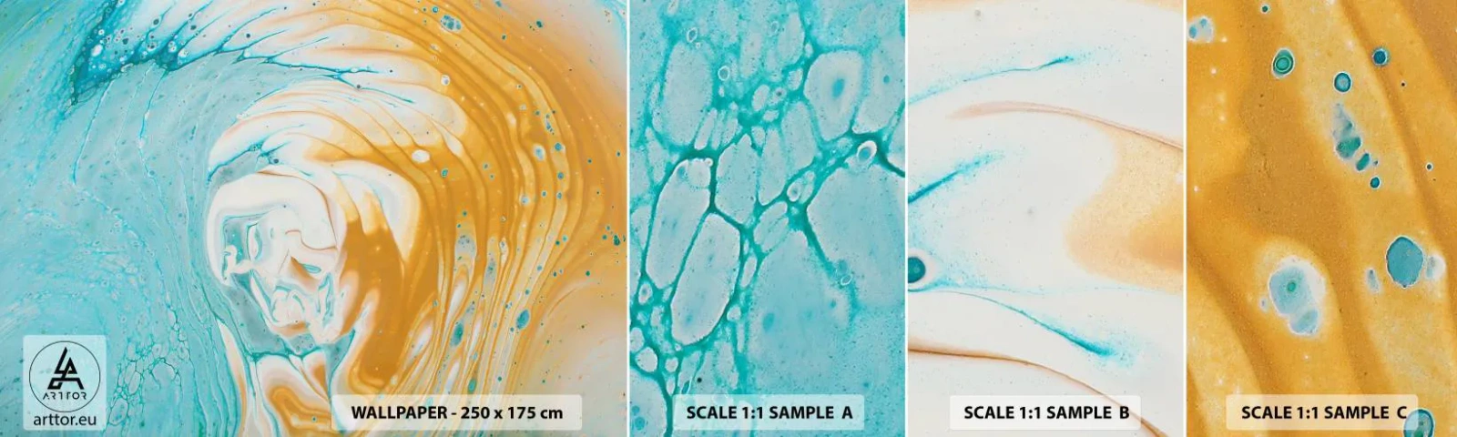 Prøve Fototapet Selvklæbende Deluxe Sticker - Pastel hvirvel - Abstraktion, Stykke, Moderne kunst - 100x30 cm