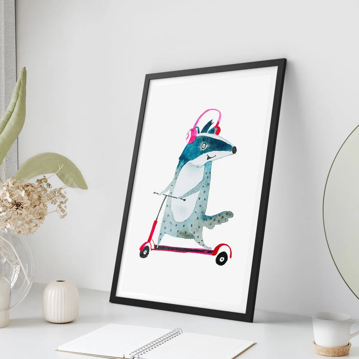 Plakat i sort ramme - Grævlingens glæder - 40x50 cm