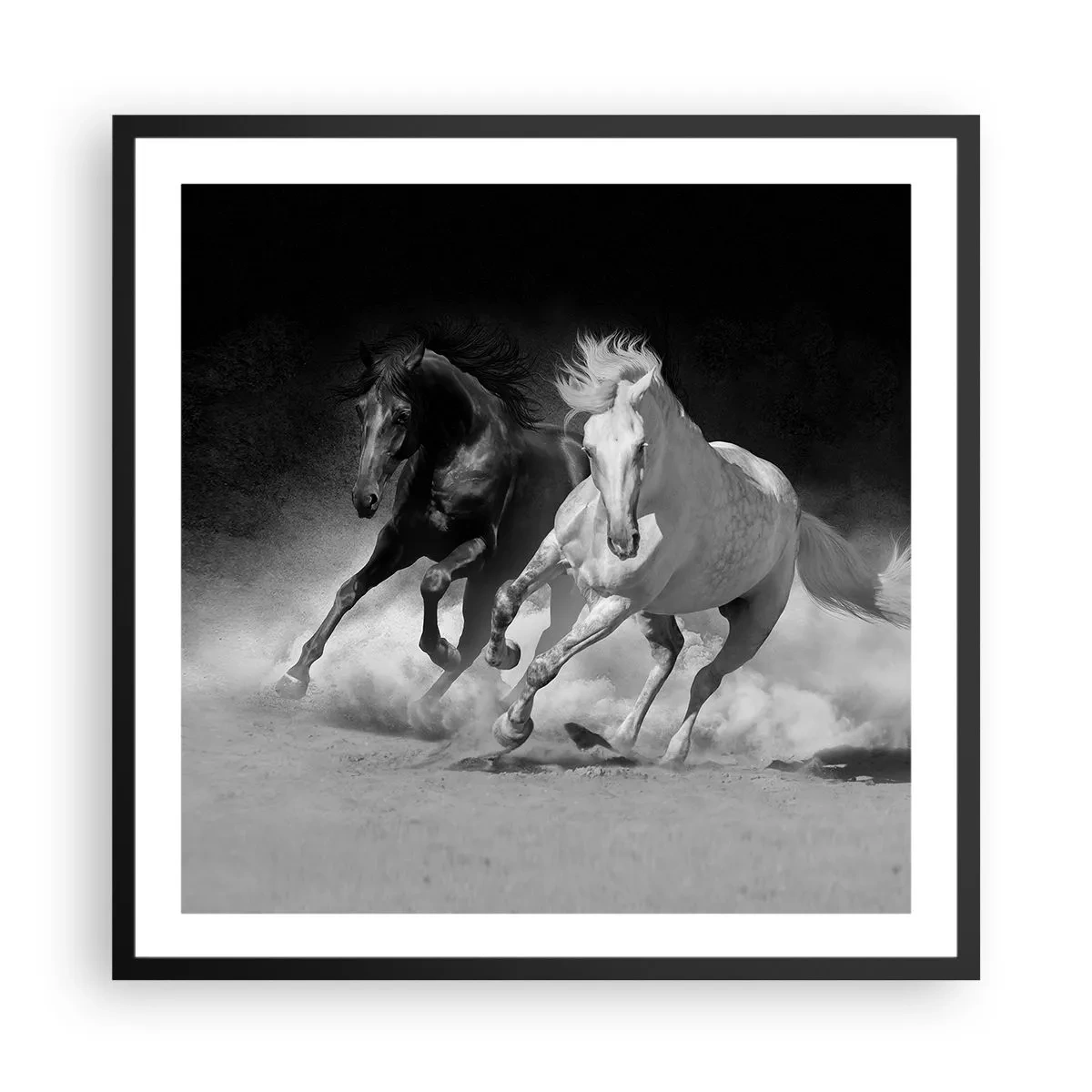 Plakat i sort ramme - Frihedens galop - 60x60 cm