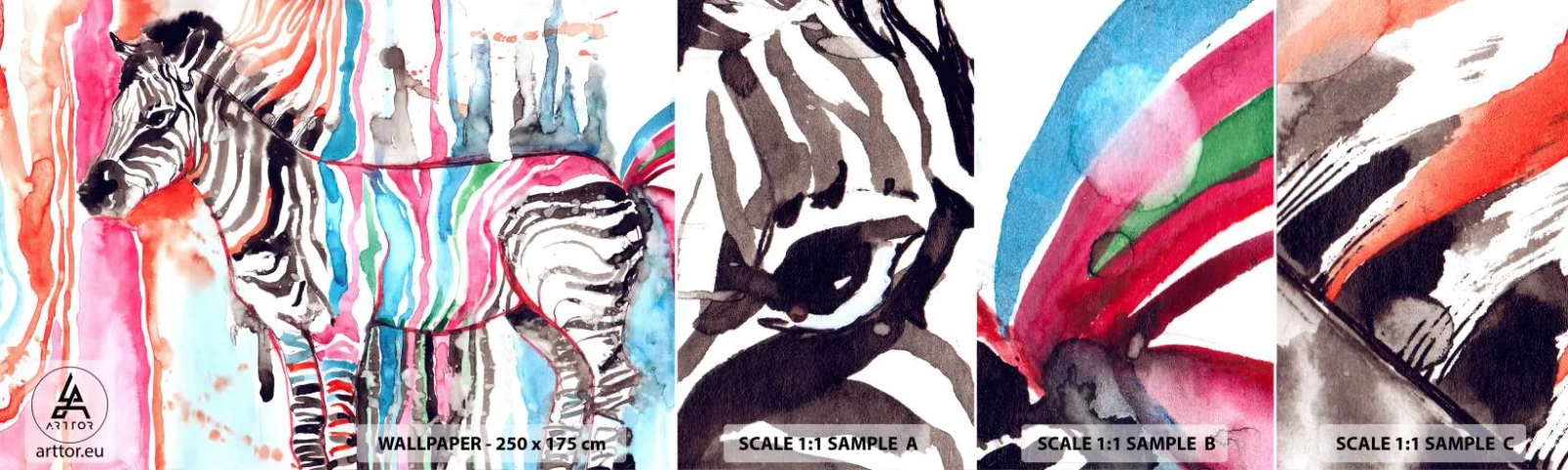 Prøve Fototapet Selvklæbende Deluxe Sticker - Naturens ubekymrede joke - Abstraktion, Ribben, Grafik - 100x30 cm