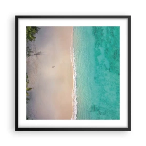 Plakat i sort ramme - Paradis strand - 50x50 cm