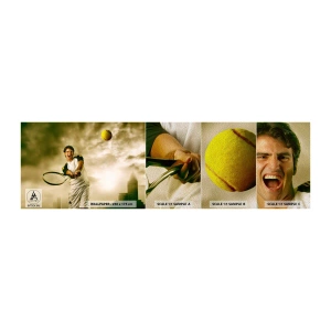 Prøve Fototapet Premium Sand - Energi og glæde - Sport, Tennis, Tennisspiller - 100x30 cm