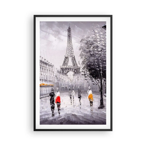 Plakat i sort ramme - En parisisk spadseretur - 61x91 cm
