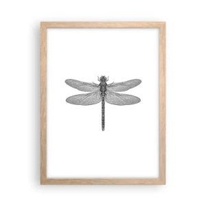 Plakat i ramme af lyst egetræ - Præcision i naturen - 30x40 cm