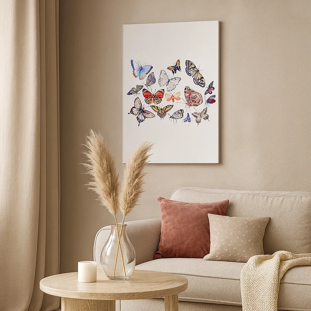 Lærredstryk - Billede på lærred - Blonder, farverig sværm - 50x70 cm