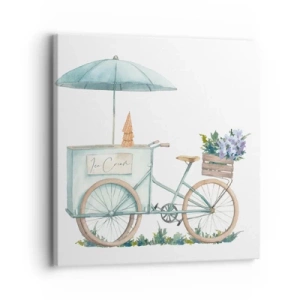 Lærredstryk - Billede på lærred - Sødt minde om sommeren - 30x30 cm