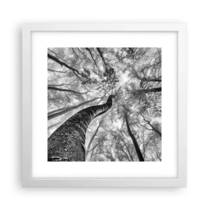 Plakat i hvid ramme - Kapløb mod lyset - 30x30 cm