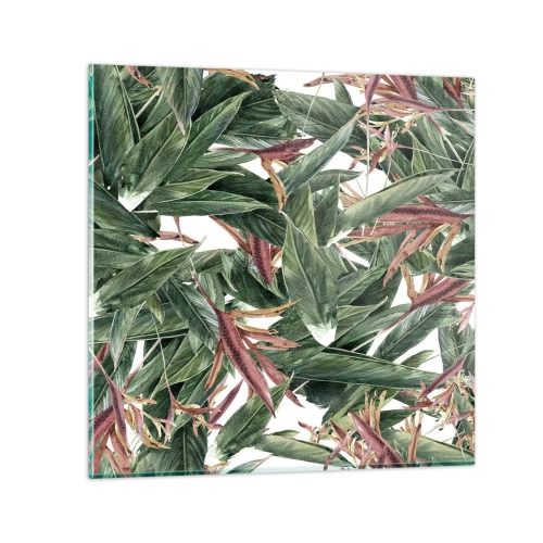 Billede på glas - Smaragd- og syrenbuskads - 70x70 cm