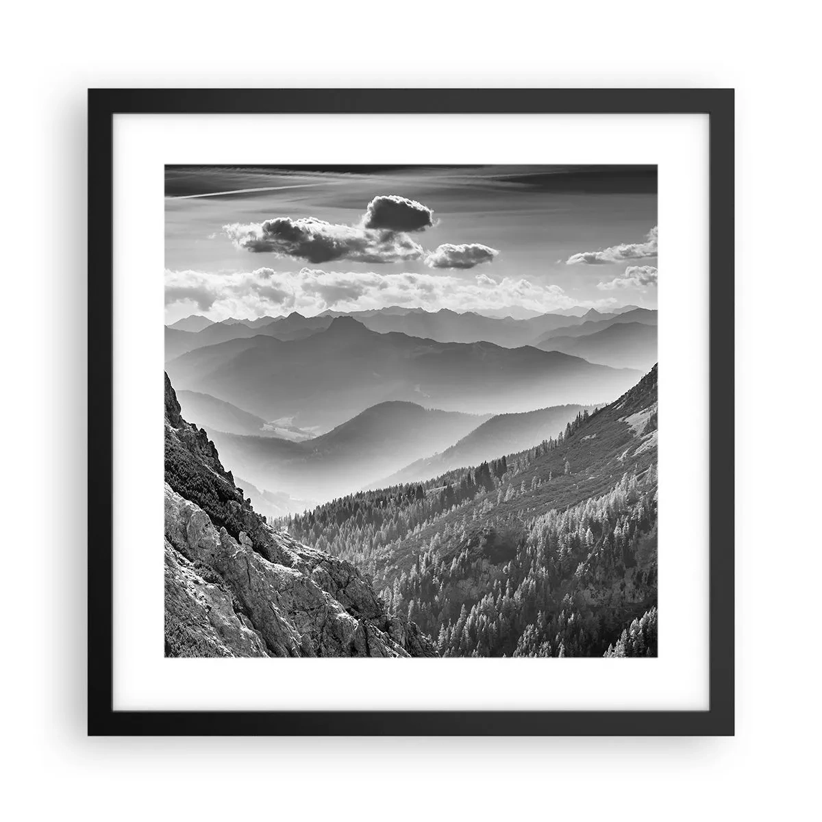 Plakat i sort ramme - Hele vejen til horisonten - 40x40 cm