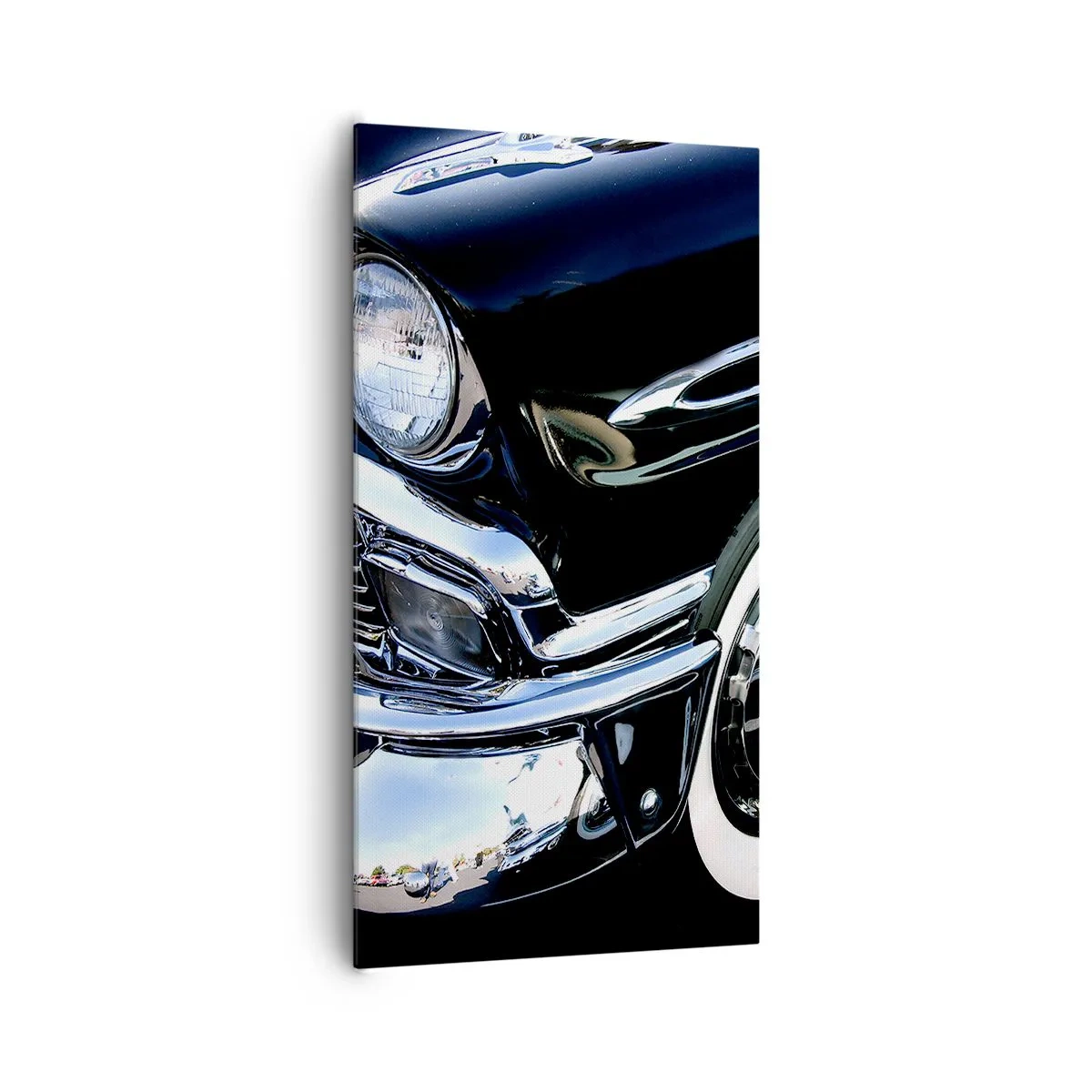 Lærredstryk - Billede på lærred - Klassikere i sølv, sort og hvid - 65x120 cm