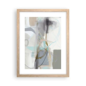 Plakat i ramme af lyst egetræ - Tågeagtig abstraktion - 30x40 cm