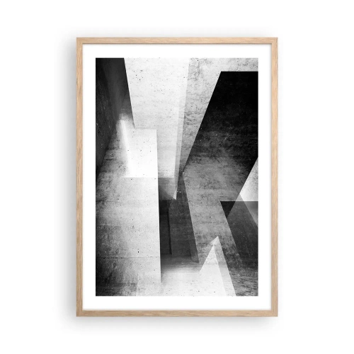Plakat i ramme af lyst egetræ - Rummet struktur - 50x70 cm