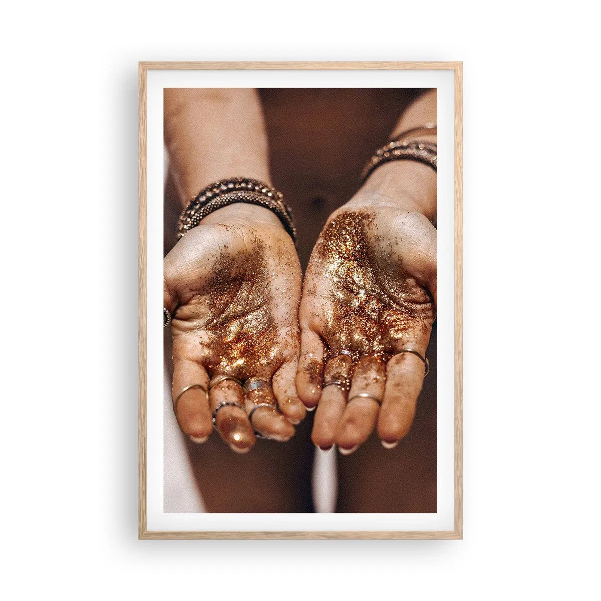 Plakat i ramme af lyst egetræ - En gave til dig - 61x91 cm