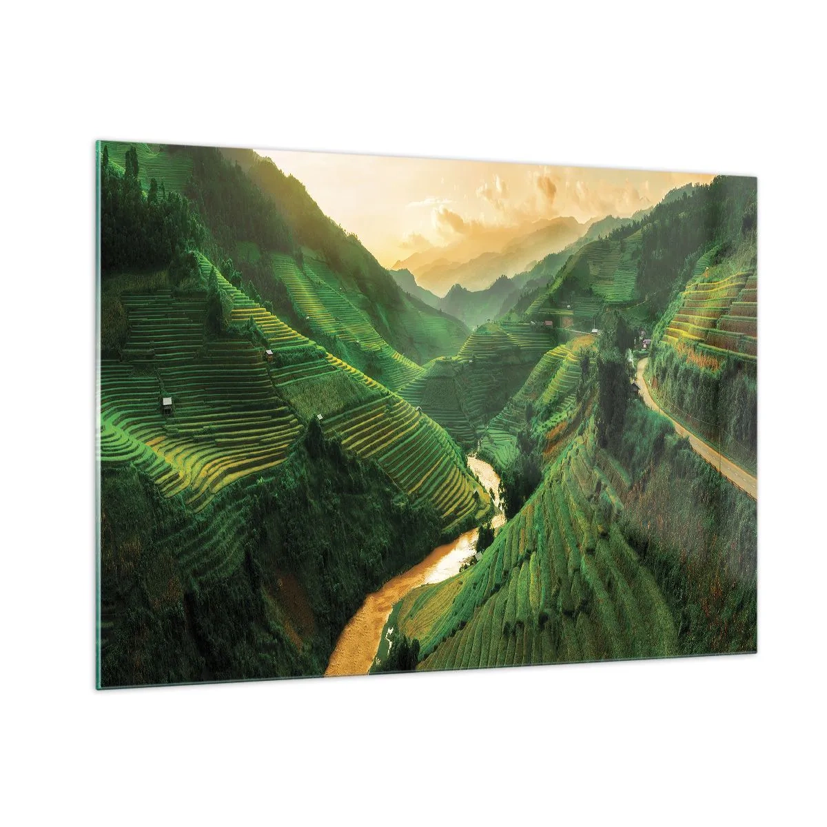 Billede på glas - Vietnamesisk dal - 100x70 cm