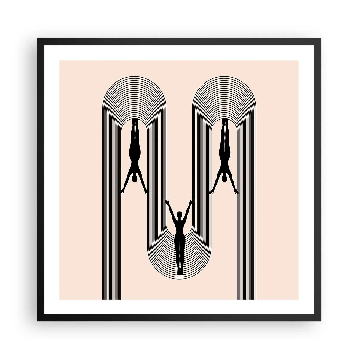 Plakat i sort ramme - På hovedet nedad - 60x60 cm