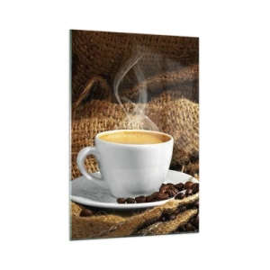 Billede på glas - Duften af mokka og honningvæskens tæthed - 70x100 cm