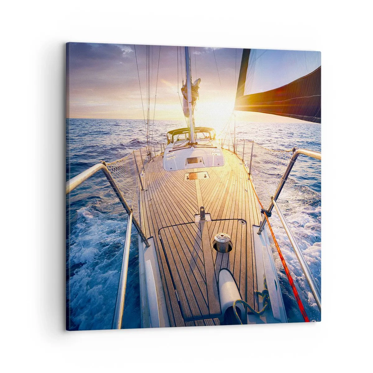 Lærredstryk - Billede på lærred - Løber på bølgerne - 50x50 cm