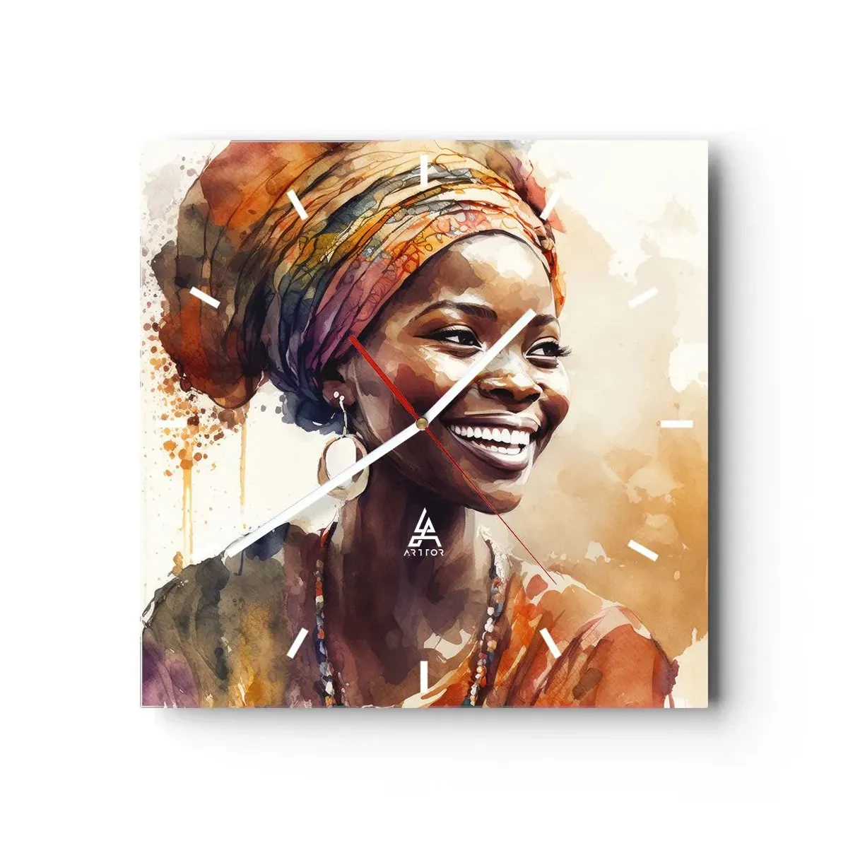 Vægur, Uret - Afrikansk dronning - 40x40 cm
