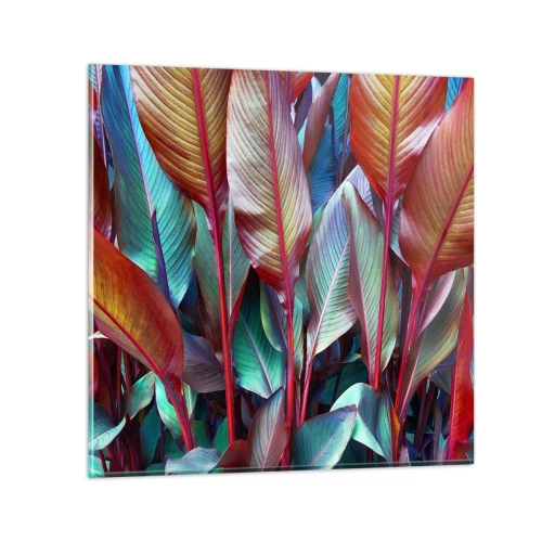 Billede på glas - Farverigt krat - 70x70 cm