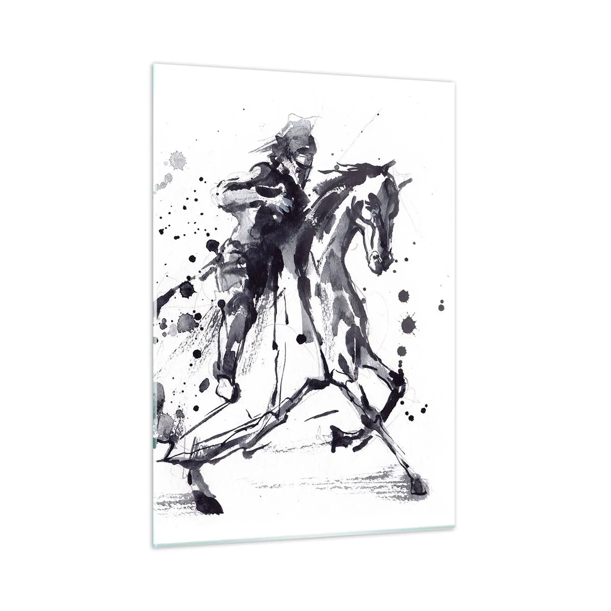 Billede på glas - Sort ridder - 50x70 cm