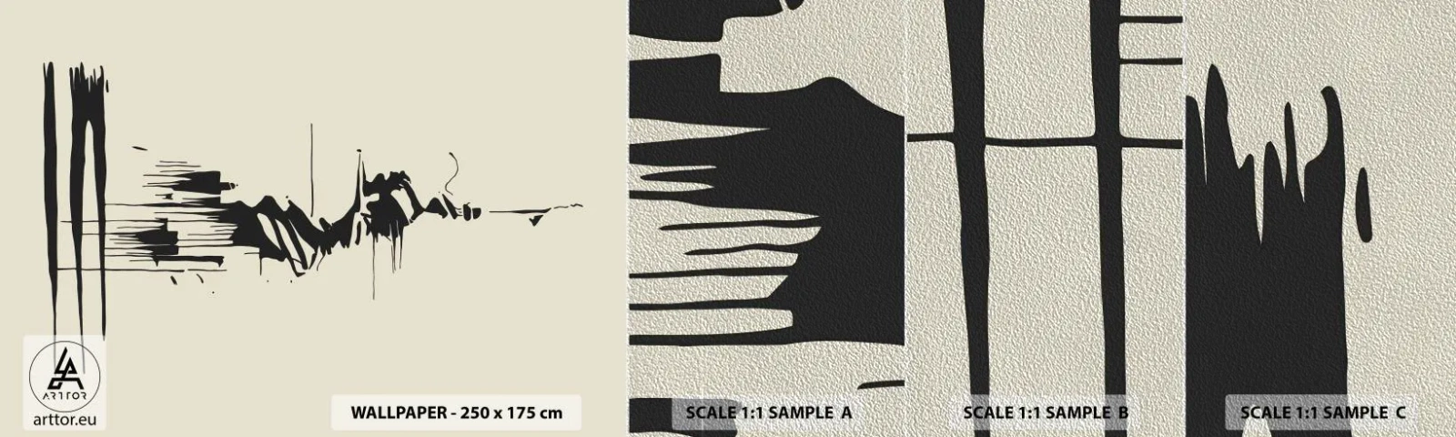 Prøve Fototapet Premium Sand - Skyndsom abstraktion - Abstraktion, Minimalisme, Stykke - 100x30 cm