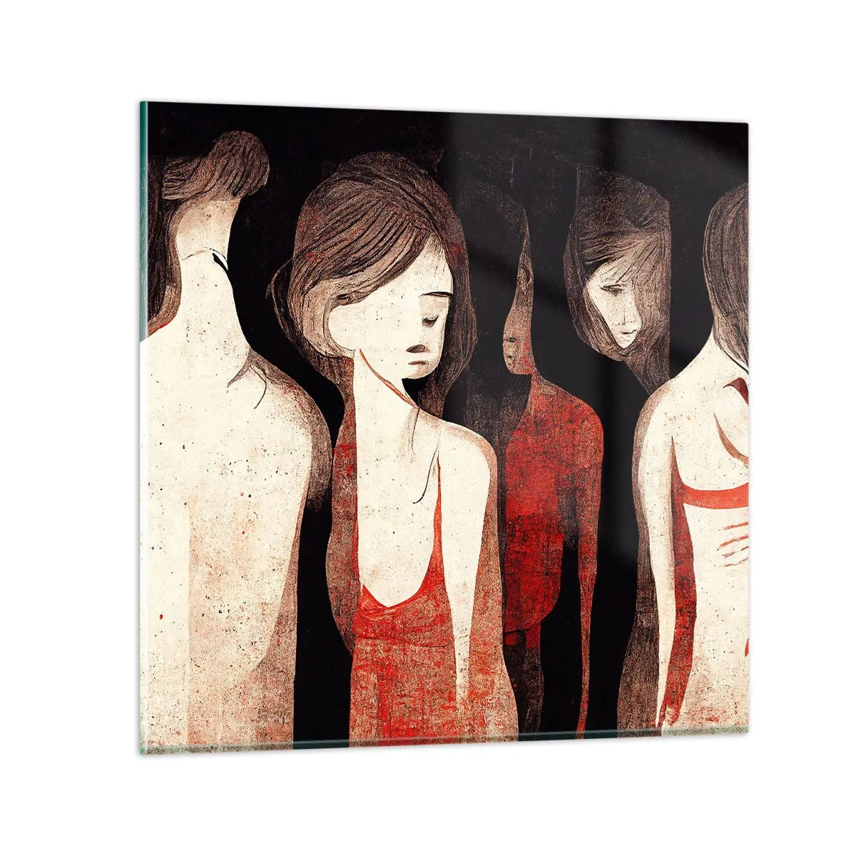 Billede på glas - Mørkets madonnaer - 60x60 cm