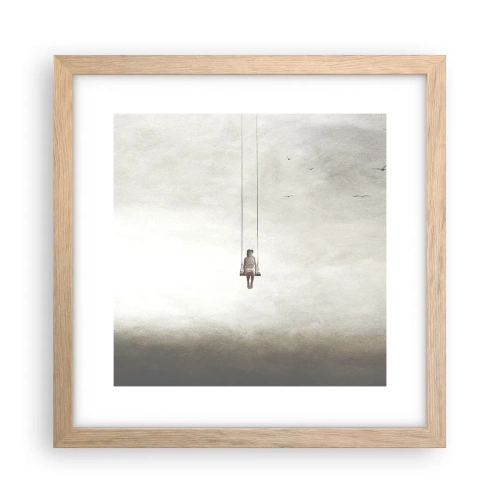 Plakat i ramme af lyst egetræ - Barnet i os selv - 30x30 cm