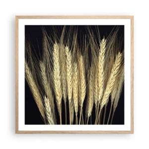 Plakat i ramme af lyst egetræ - Rustik magi - 60x60 cm