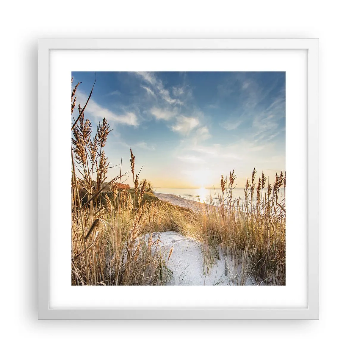 Plakat i hvid ramme - Nordstrand - 40x40 cm